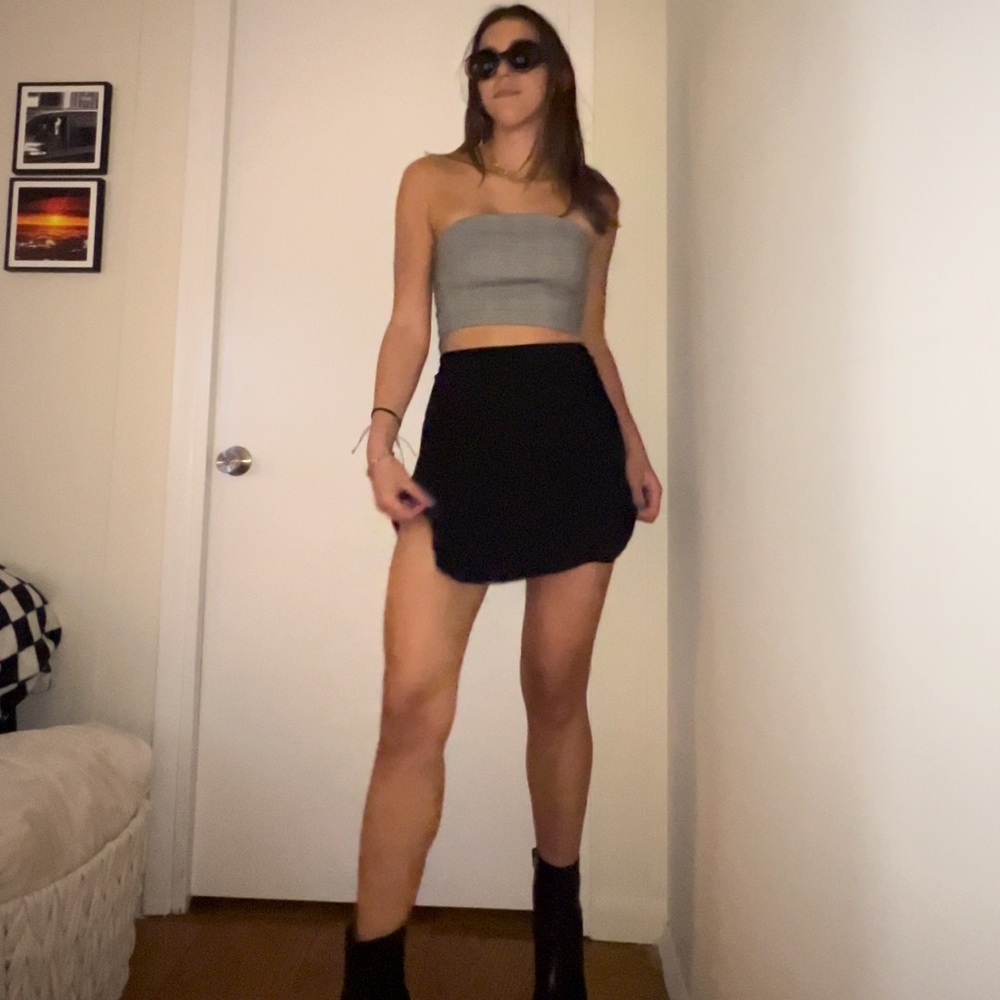 Reformation black mini skirt